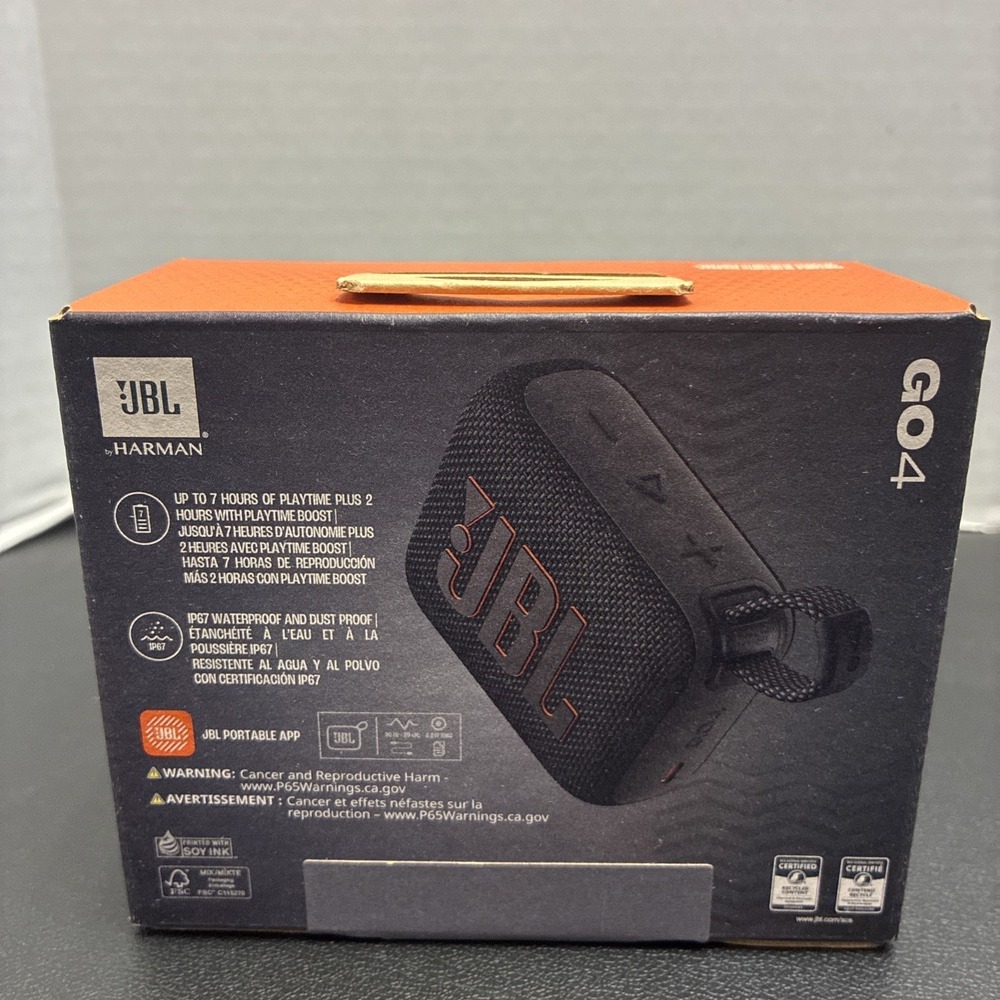 New JBL Go 4 Portable Waterproof Bluetooth Speaker Black JBLGO4BLKAM - Picture 2 of 5